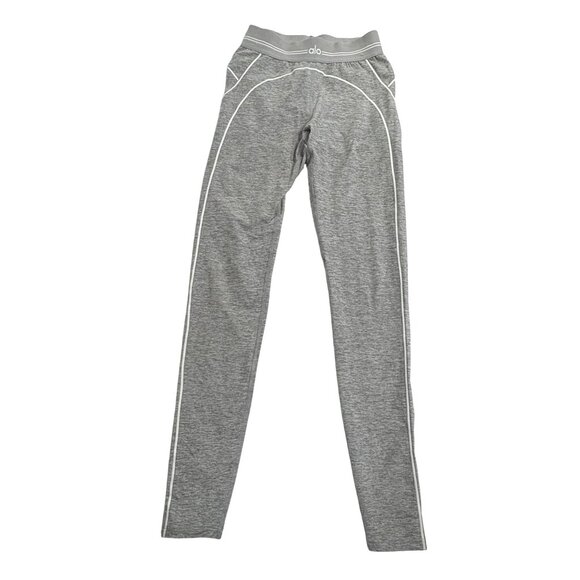 ALO Yoga Alosoft Heart Throb Leggings in Athletic Heather Grey - Picture 1 of 7